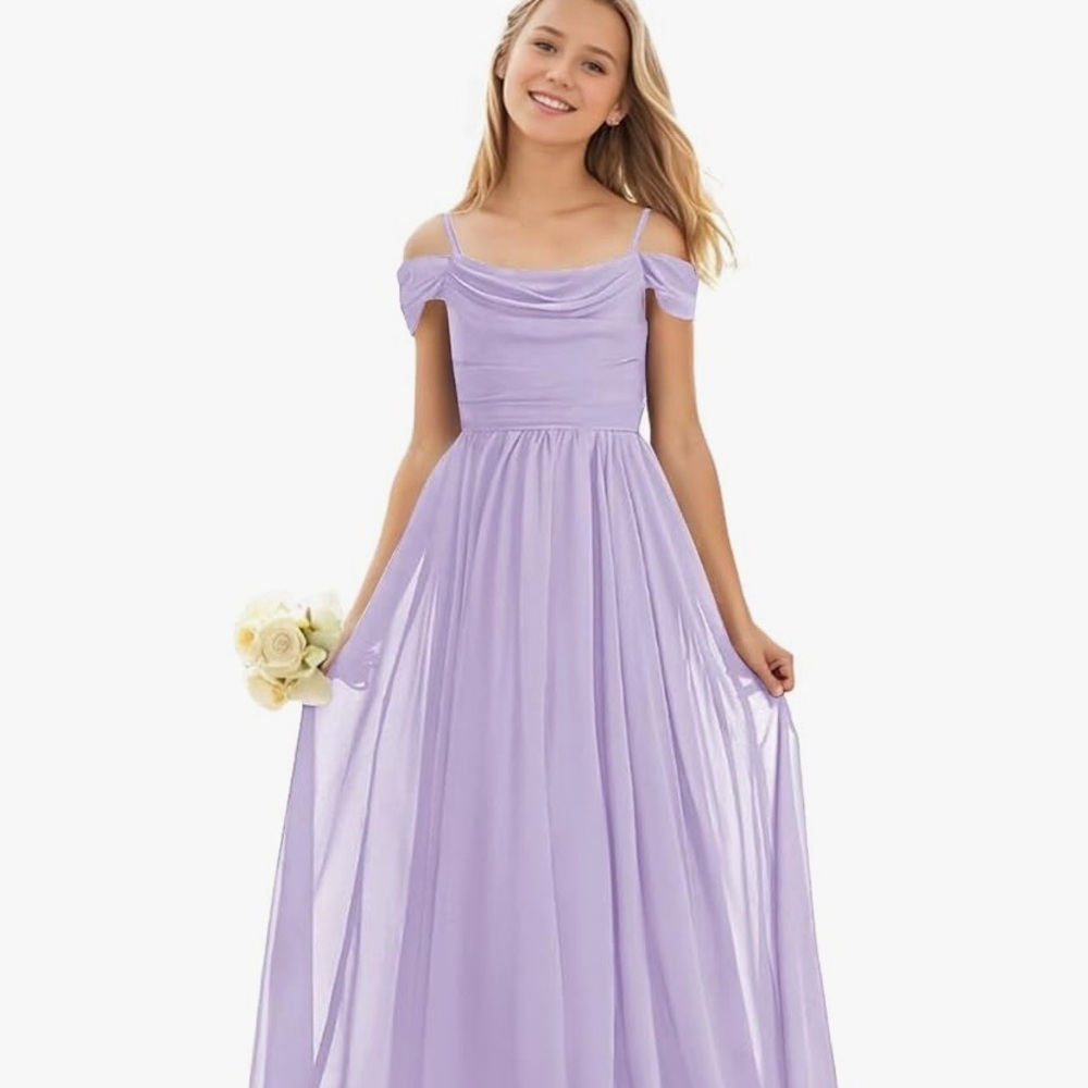 Lavender Off-Shoulder Big Girl Dress